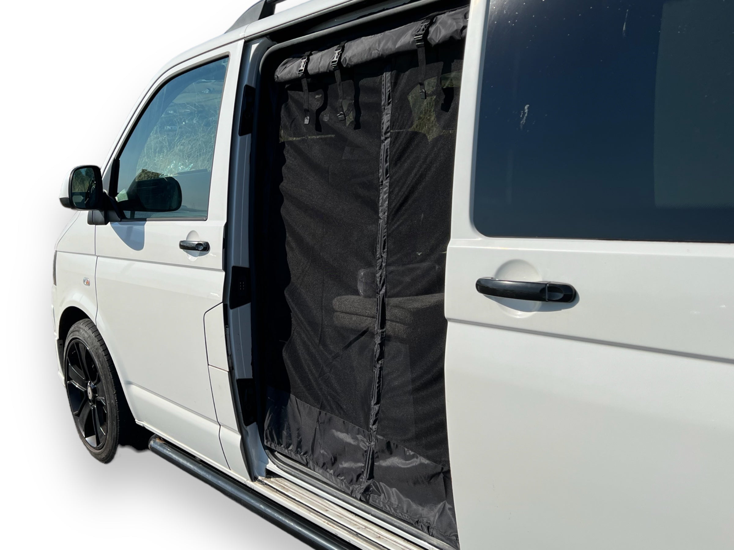 A GRADE / RETURN AS NEW) SWB VANdoûr Universal Campervan 4 in 1 Mosquito + Fly Net + Waterproof / Privacy Layer, to fit either side or rear.