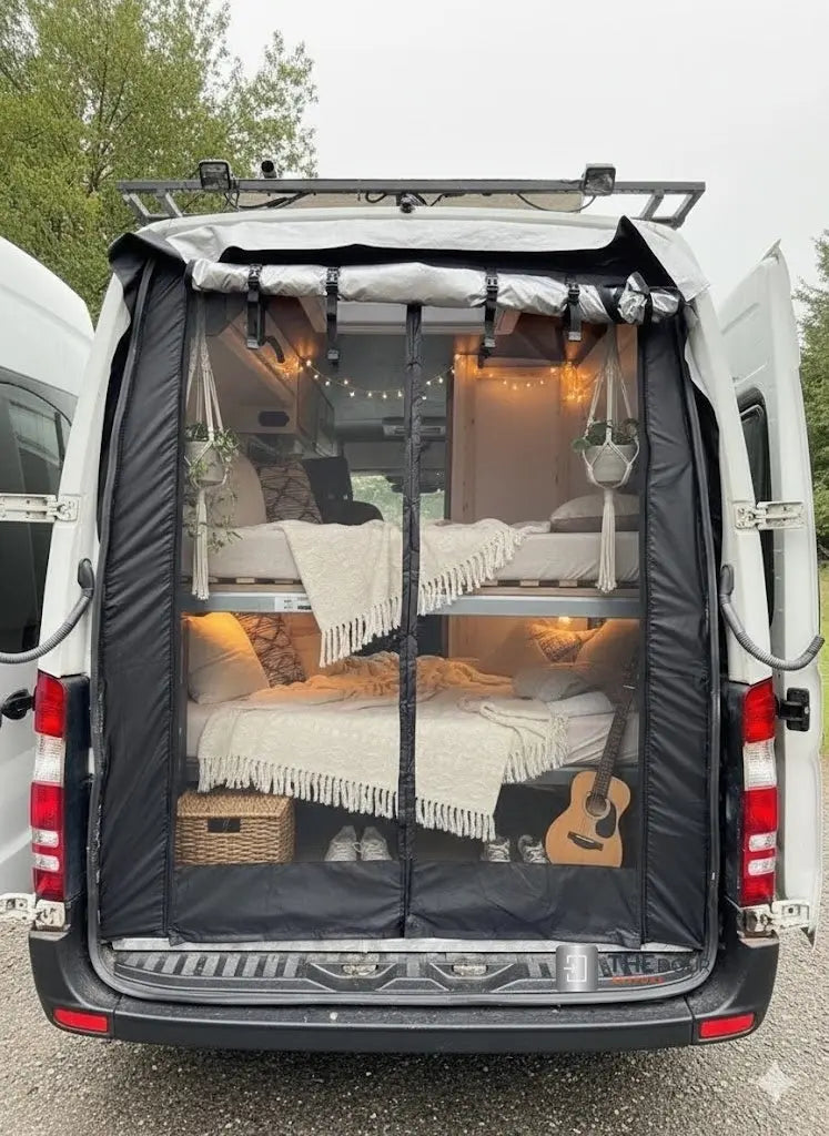 VANdour Mosquito Net Screen - Fits Small Campervans With Added Privacy Layer VANdoûr