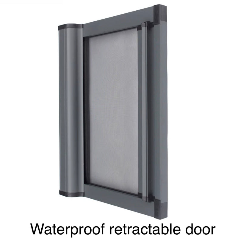 Load image into Gallery viewer, ROLdour Single Retractable door kit - Red Brown frame-TAMdour-Dark grey,door,Drak grey,retractable dark grey door,ROLdour,shower,shower door

