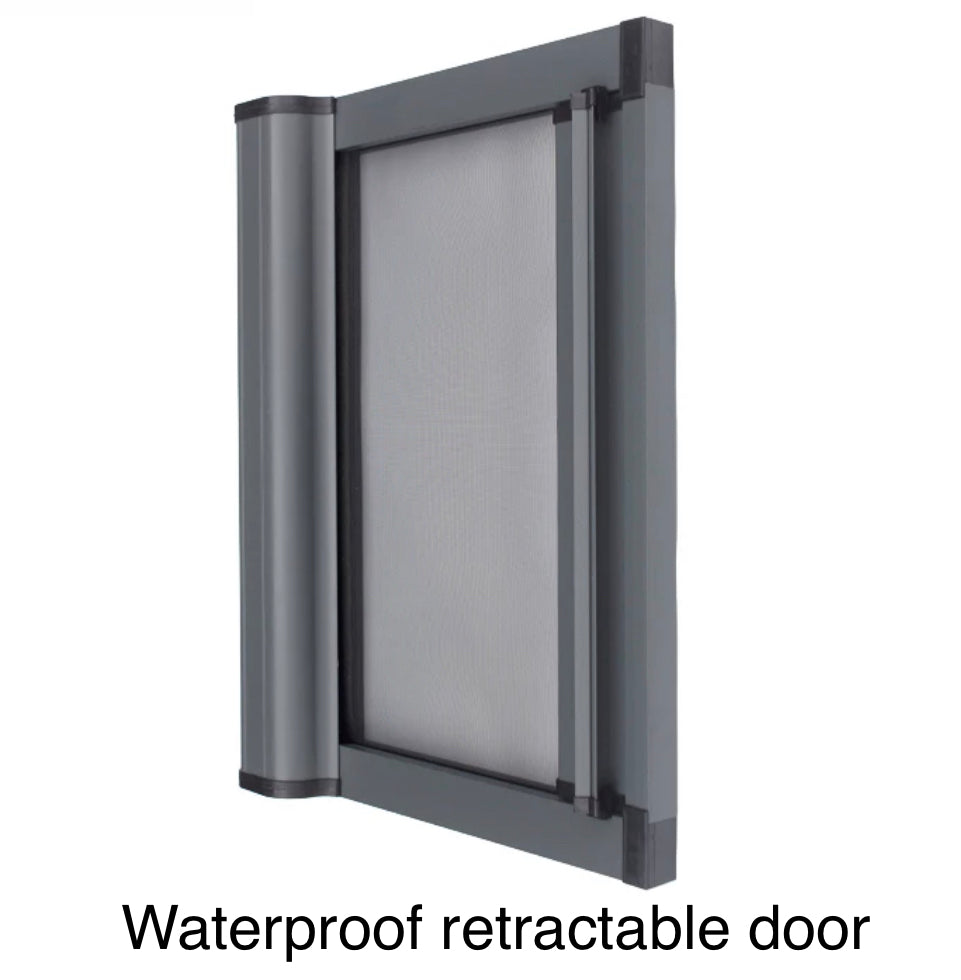 ROLdour Single Retractable door kit - Light Grey frame-TAMdour-Dark grey,door,Drak grey,retractable dark grey door,ROLdour,shower,shower door