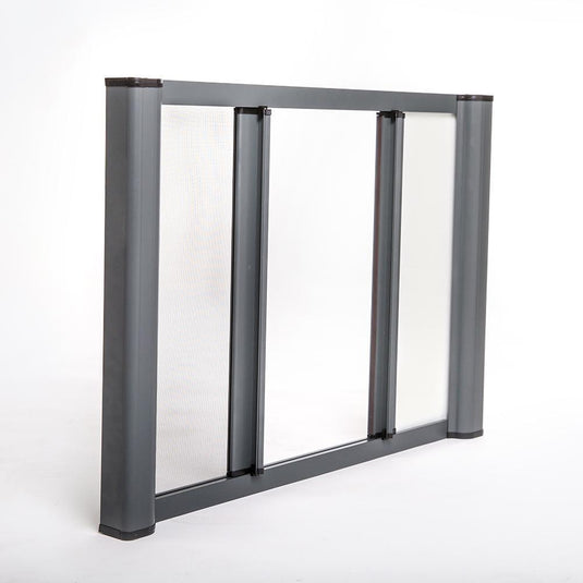 ROLdour Duo Screen Retractable door kit - White Oak frame 1000mm up to 2000mm tall options-TAMdour-Dark grey,door,Drak grey,duo screen,retractable dark grey door,ROLdour,shower,shower door