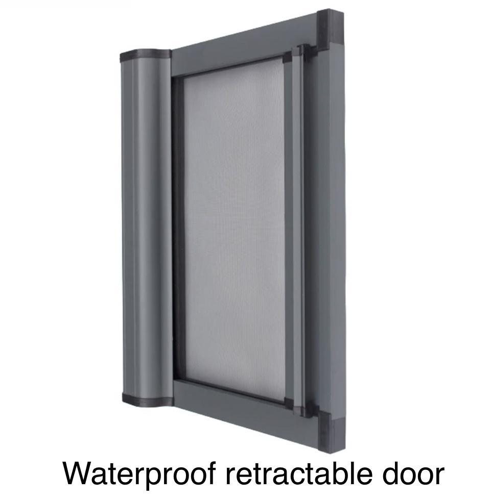 ROLdour Duo Screen Retractable door kit - Light Grey frame 1000mm up to 2000mm tall options-TAMdour-Dark grey,door,Drak grey,duo screen,retractable dark grey door,ROLdour,shower,shower door
