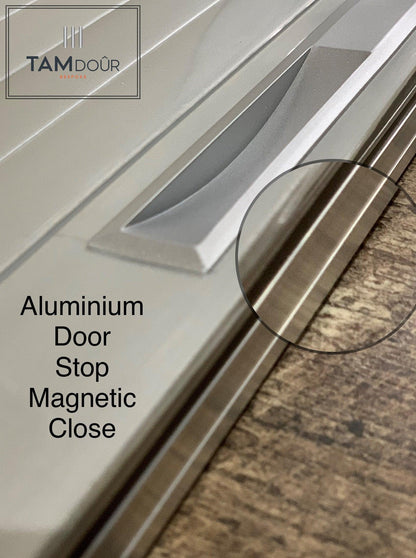 Tambour Silver Door kit - Black handle 1500mm to 2000mm tall options-TAMdour-Black door,door,medium size door,shower,shower door,silver door,silver door black door,Tambour door,Tambour shower door