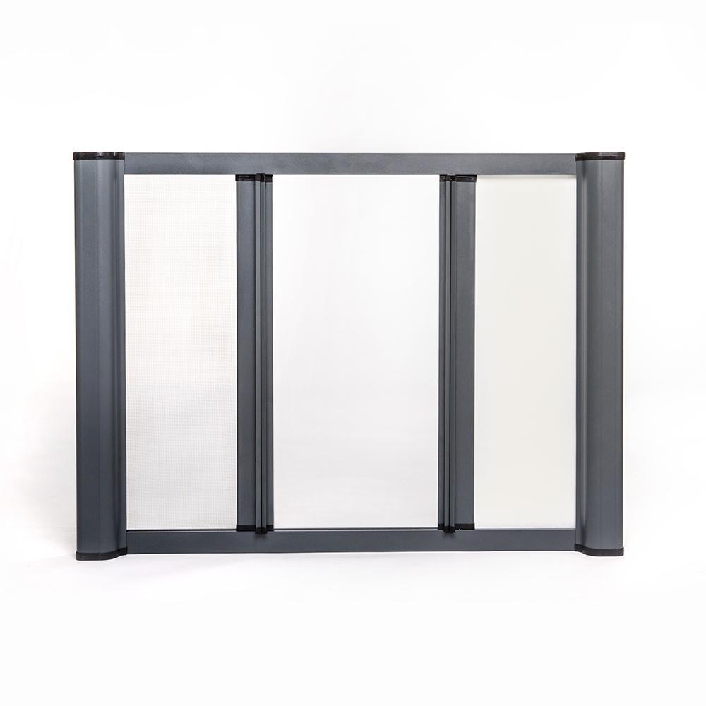 ROLdour Duo Screen Retractable door kit - Light Grey frame 1000mm up to 2000mm tall options-TAMdour-Dark grey,door,Drak grey,duo screen,retractable dark grey door,ROLdour,shower,shower door