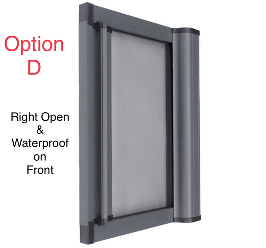 ROLdour Single Retractable door kit - Light Brown frame-TAMdour-Dark grey,door,Drak grey,retractable dark grey door,ROLdour,shower,shower door