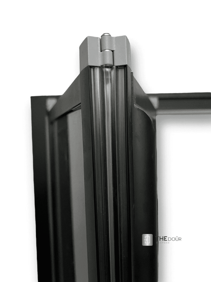 FOLdoûr Bi Fold Accordion Aluminium Frame Frosted Acrylic Shower Screen Door Designed for a Campervan