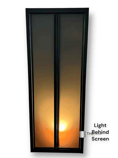 Black FOLdoûr Bi Fold Accordion Aluminium Frame Black Frosted Acrylic Shower Screen Door Designed for a Campervan - THEdoûr Bespoke 