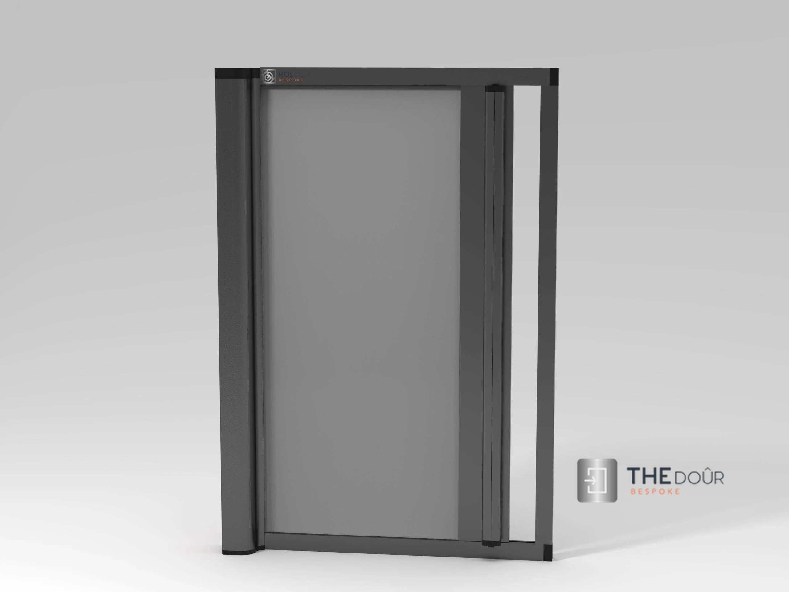 ROLdour Flash Grey Einziehbares wasserdichtes Wohnmobil-Duschtür-Set, Tambour-Alternative