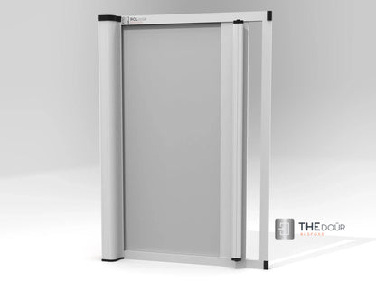 ROLdour Duschtür-Set, glänzend weiß, einziehbar, wasserdicht, für Wohnmobile und Wohnmobile, Tambour-Alternative 