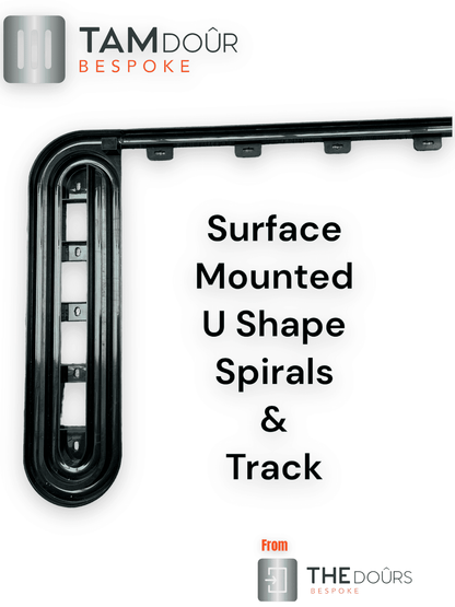 Tambour Silver Door kit - BLACK HANDLE 1500mm to 2000mm tall options