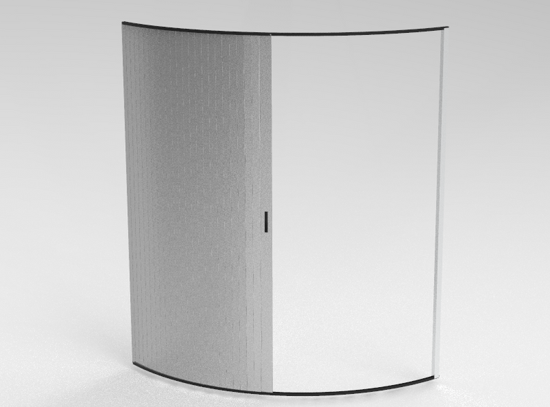 Load image into Gallery viewer, Tambour Silver Door kit - WHITE HANDLE 1500mm to 2000mm tall options
