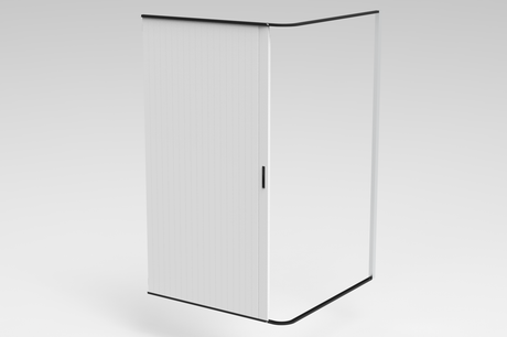 Kit de puerta Tambour White - MANGO PLATA 1500 mm a 2000 mm de altura