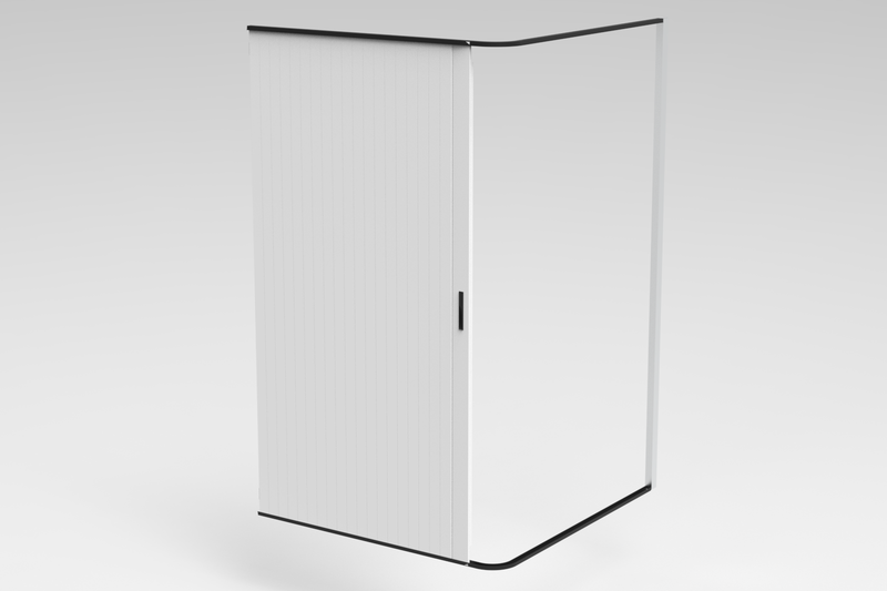 Load image into Gallery viewer, مجموعة Tambour Door White Door - خيارات بمقبض فضي 1500 مم إلى 2000 مم
