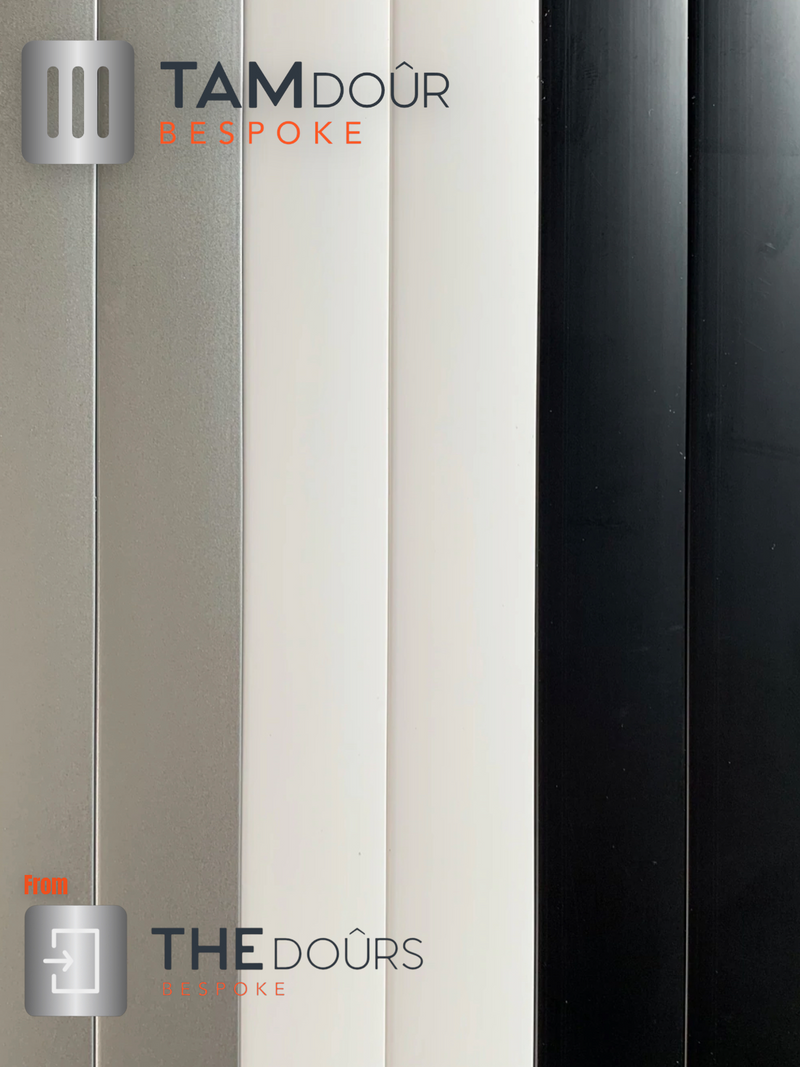 Load image into Gallery viewer, Tambour White door Kits - BLACK HANDLE from 1000mm  up to 1400mm tall
