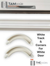 Kit de puerta Tambour White - MANGO PLATA 1500 mm a 2000 mm de altura