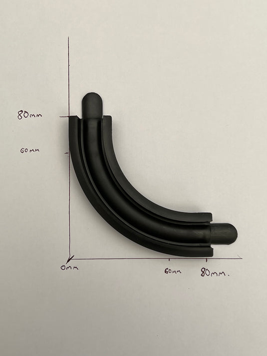 Kit argenté pour porte tambour à glissière horizontale - 1000 mm jusqu'à 1600 mm de hauteur Rail en spirale