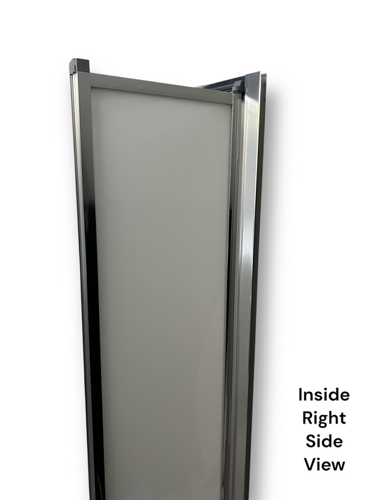 Sale Chrome FOLdoûr Bi Fold Accordion Aluminium Frame, White Frosted Acrylic Shower Screen Door Designed for a Campervan