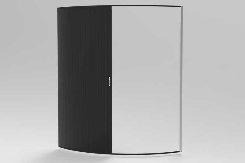 Load image into Gallery viewer, Tambour Door Black Door kit - WHITE HANDLE size 1500mm up to 2000mm tall options
