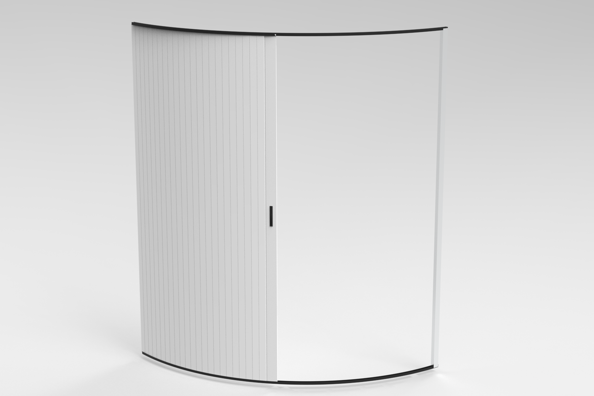 Tambour White Door kit - BLACK HANDLE 1500mm to 2000mm tall
