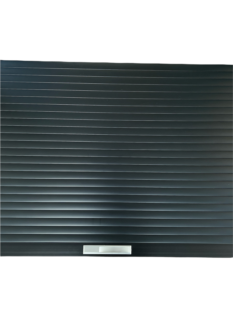 Load image into Gallery viewer, Tambour Door Black Door kit - White handle 1500mm up to 2000mm tall options
