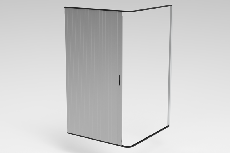 Load image into Gallery viewer, Tambour Silver Door kit - WHITE HANDLE 1500mm to 2000mm tall options
