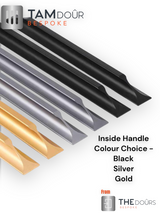 Tambour Silver Door kit - BLACK HANDLE 1500mm to 2000mm tall