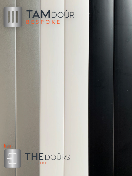 Tambour Door White Door kit - WHITE HANDLE 1500mm to 2000mm tall options
