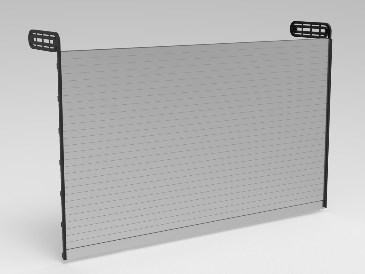 Kit de puerta corrediza vertical tipo persiana plateada: 1000 mm hasta 1600 mm de altura Opciones