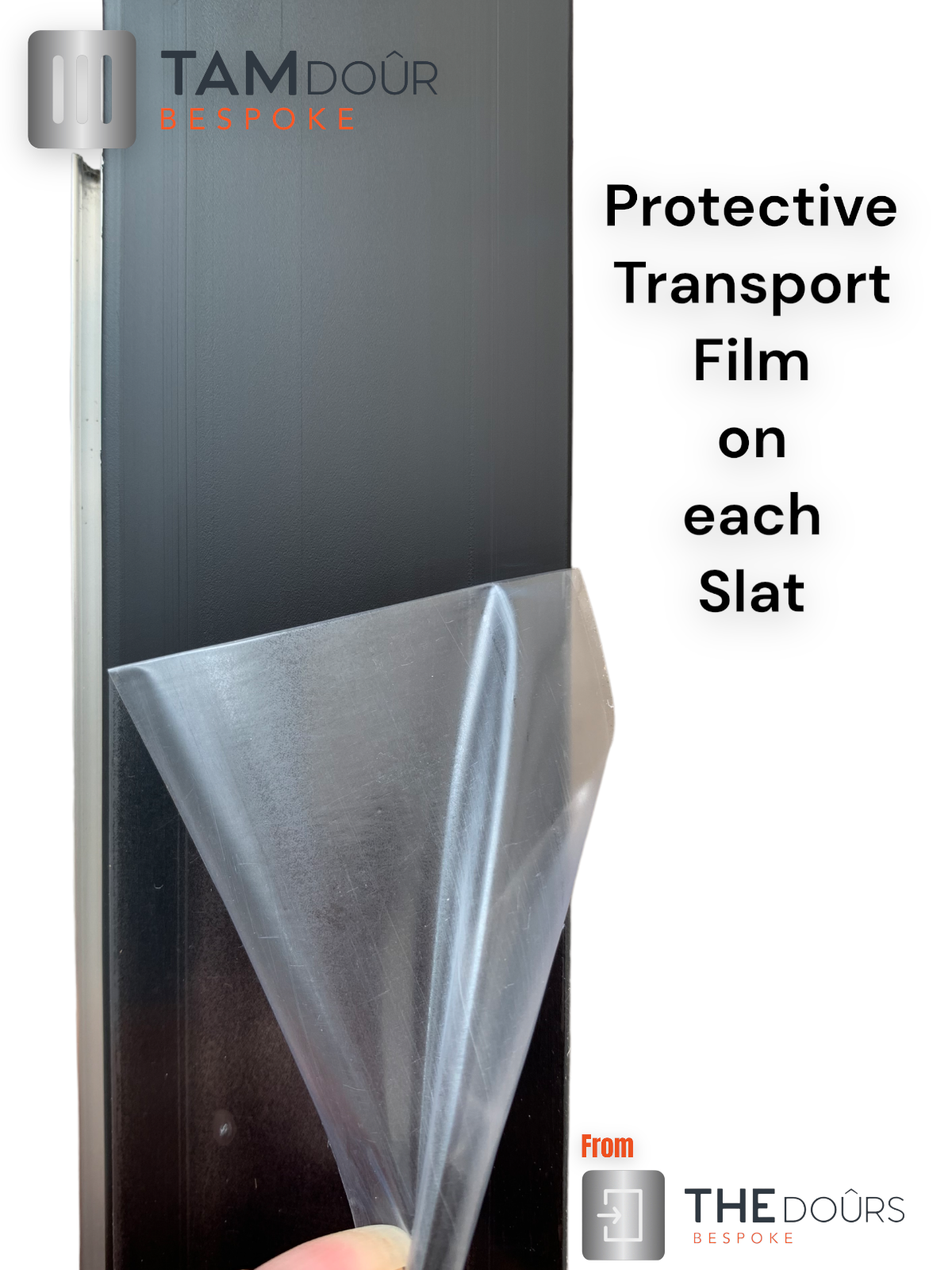 Kit de puerta Tambour Silver - MANGO NEGRO 1500 mm a 2000 mm de altura
