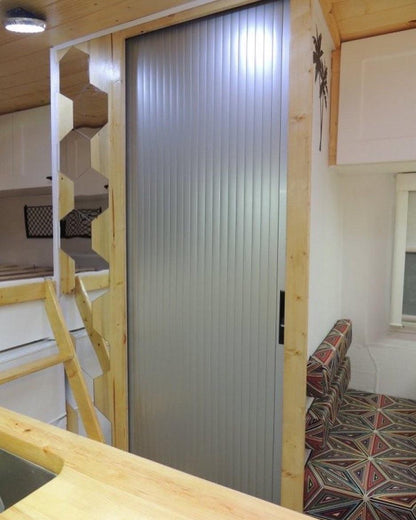 Tambour Silver Door kit - Black handle 1500mm to 2000mm tall options-TAMdour-Black door,door,medium size door,shower,shower door,silver door,silver door black door,Tambour door,Tambour shower door