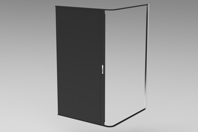 Tambour Door Black Door kit - BLACK HANDLE Size 1500mm up to 2000mm tall options